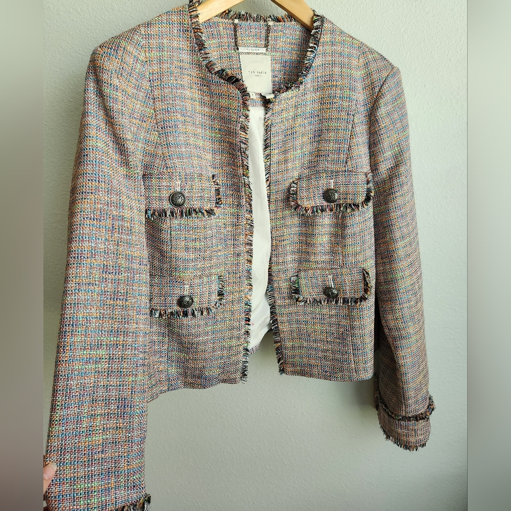 Ted Baker Colorful Tweed Jacket Size US 10 (4)
